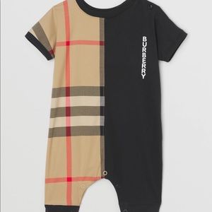 BURBERRY Check panel cotton play suit